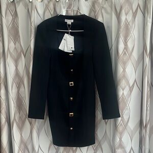 Elegant Black Dress with Gold Accents